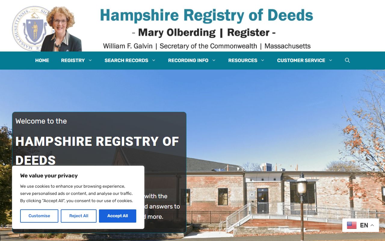 Hampshire County Registry of Deeds related to probate court records